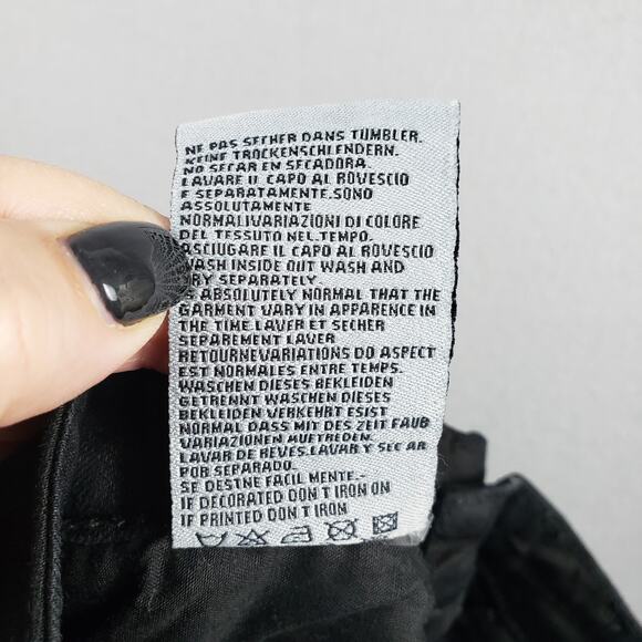 Machine Size 5 Low Rise Distressed Skinny Jean Black Thrashed Frayed Punk Grunge - Picture 11 of 11